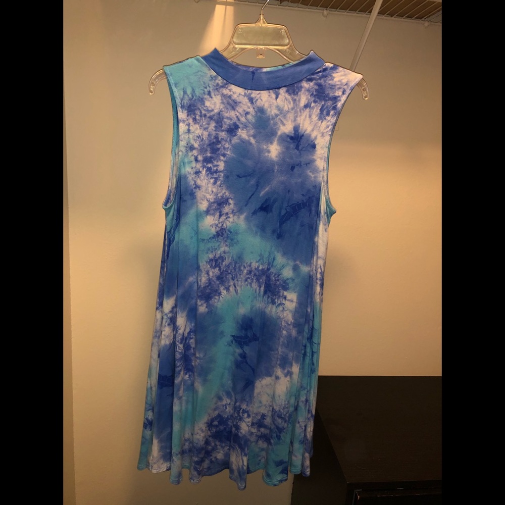 Jodie blue tie-dye T-shirt dress
